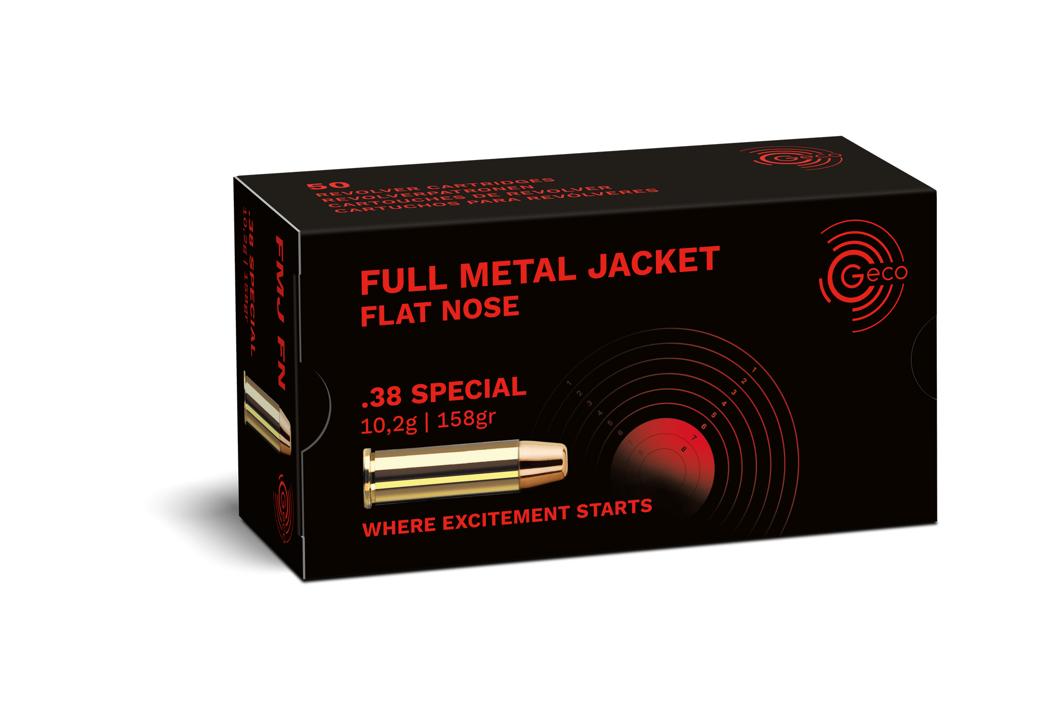 Geco .38 Special VM-Flachkopf 158grs / 10 Geco .38 Special VM-Flachkopf 158grs / 10