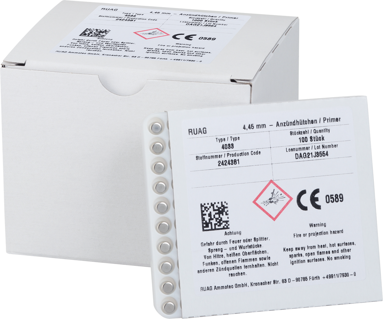 RWS SN Ambosszündhütchen 100STK Small Rifle / 4 RWS SN Ambosszündhütchen 100STK Small Rifle / 4