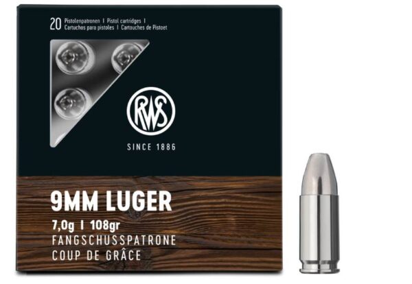 RWS 9mm Luger Fangschuss HP 108grs / 7